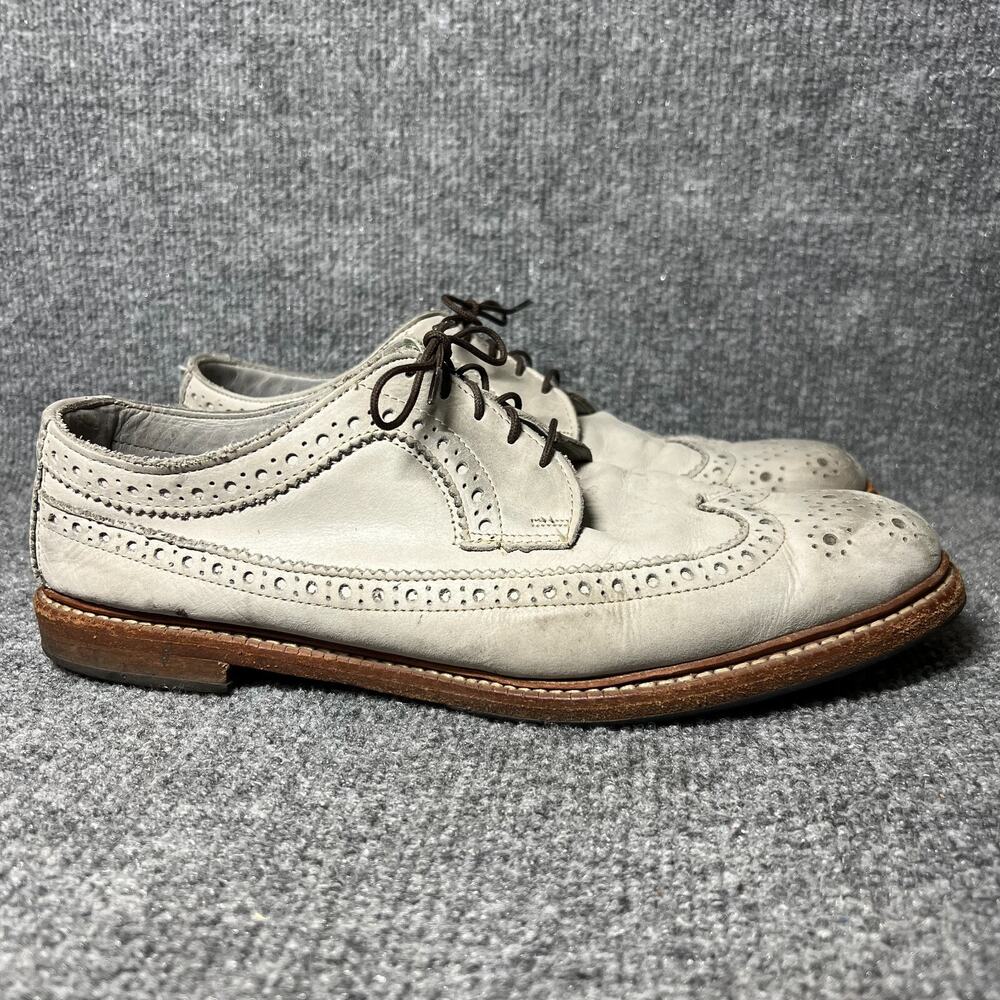 Allen Edmonds Banchory 8054 Mens 10.5 D Dress Shoes Gray Leather Wingtip Oxford